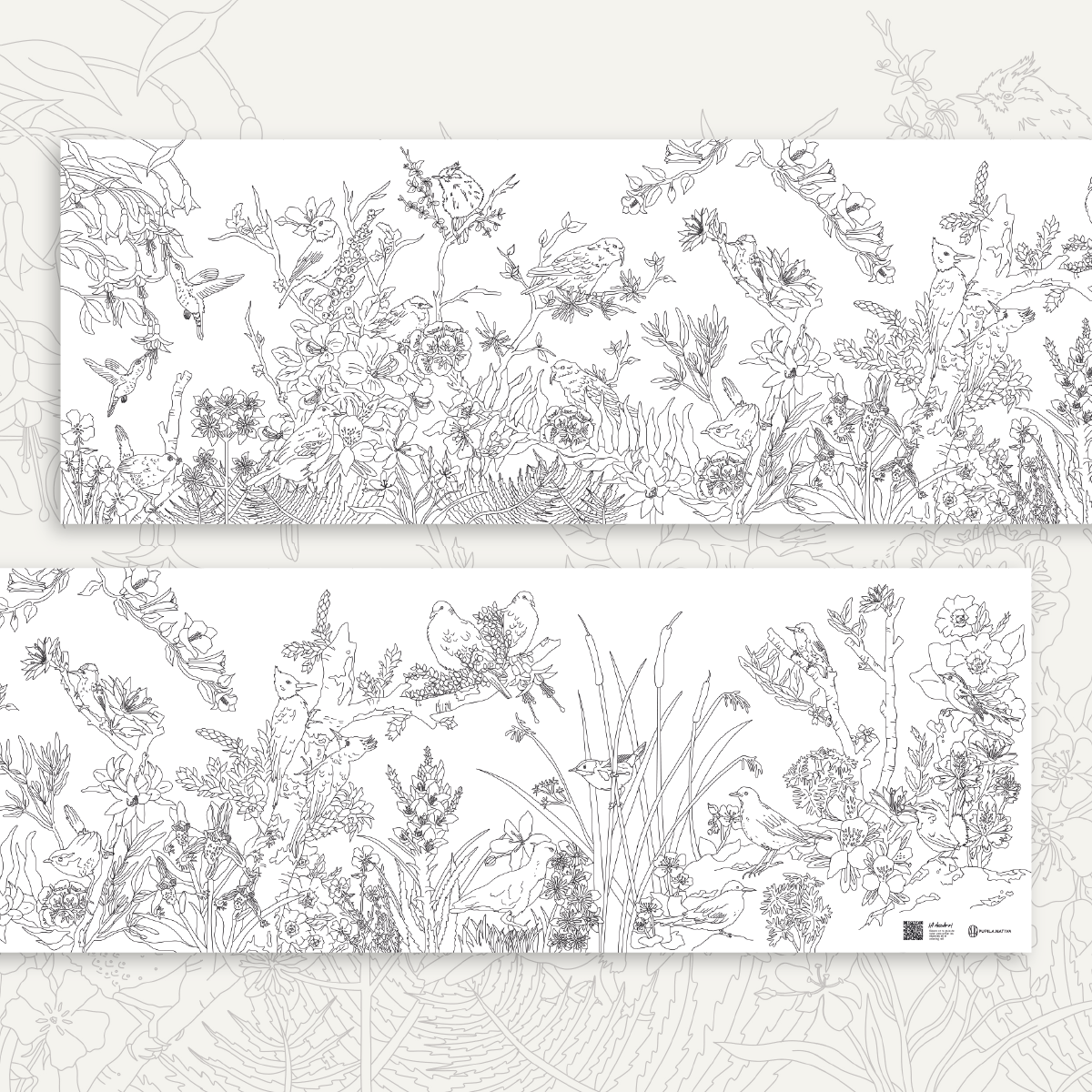 Coloring Roll "Flores y Aves"