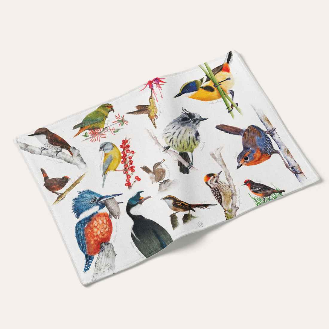 Pack 2 individuales de tela aves nativas del sur de Chile