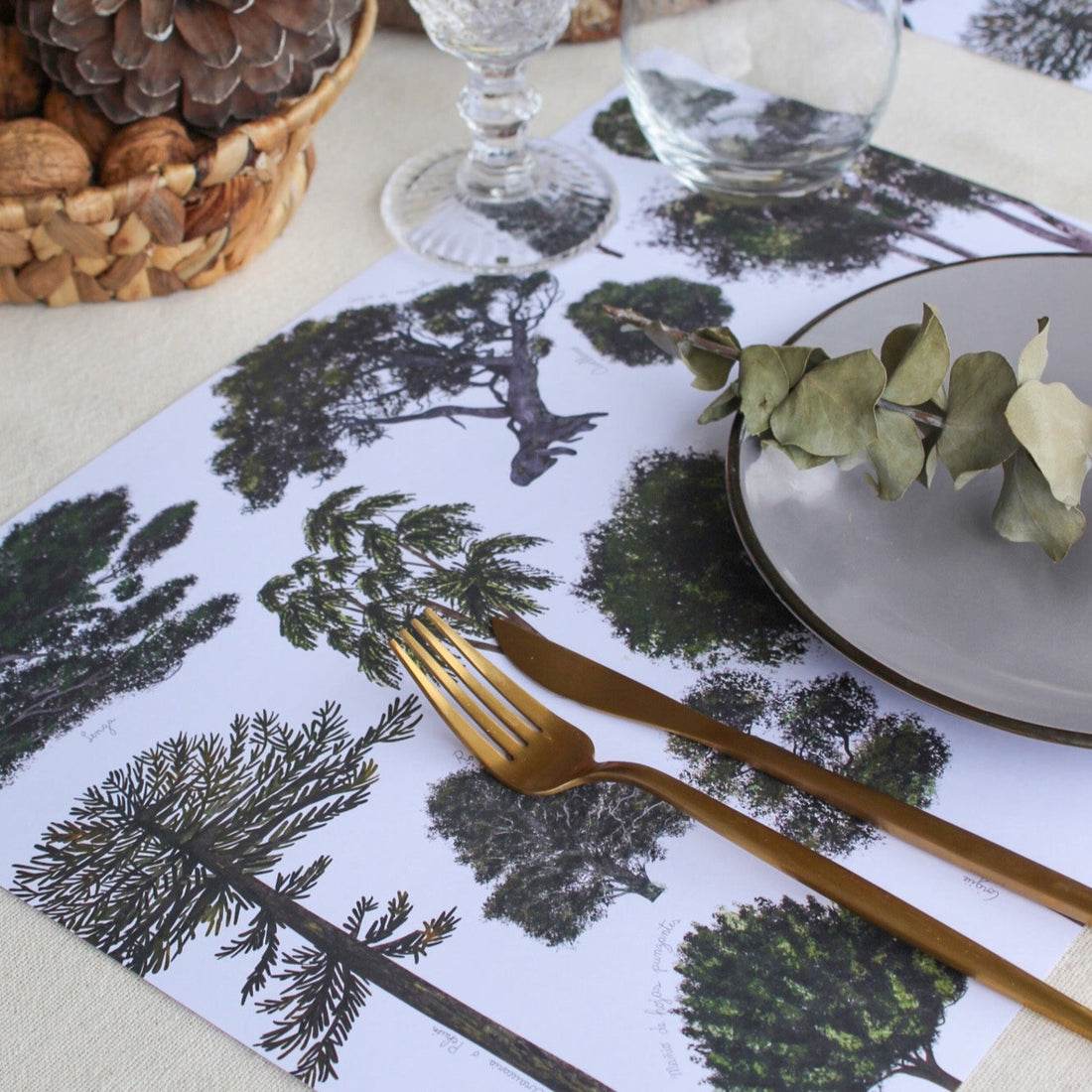 Individuales árboles nativos del sur de Chile